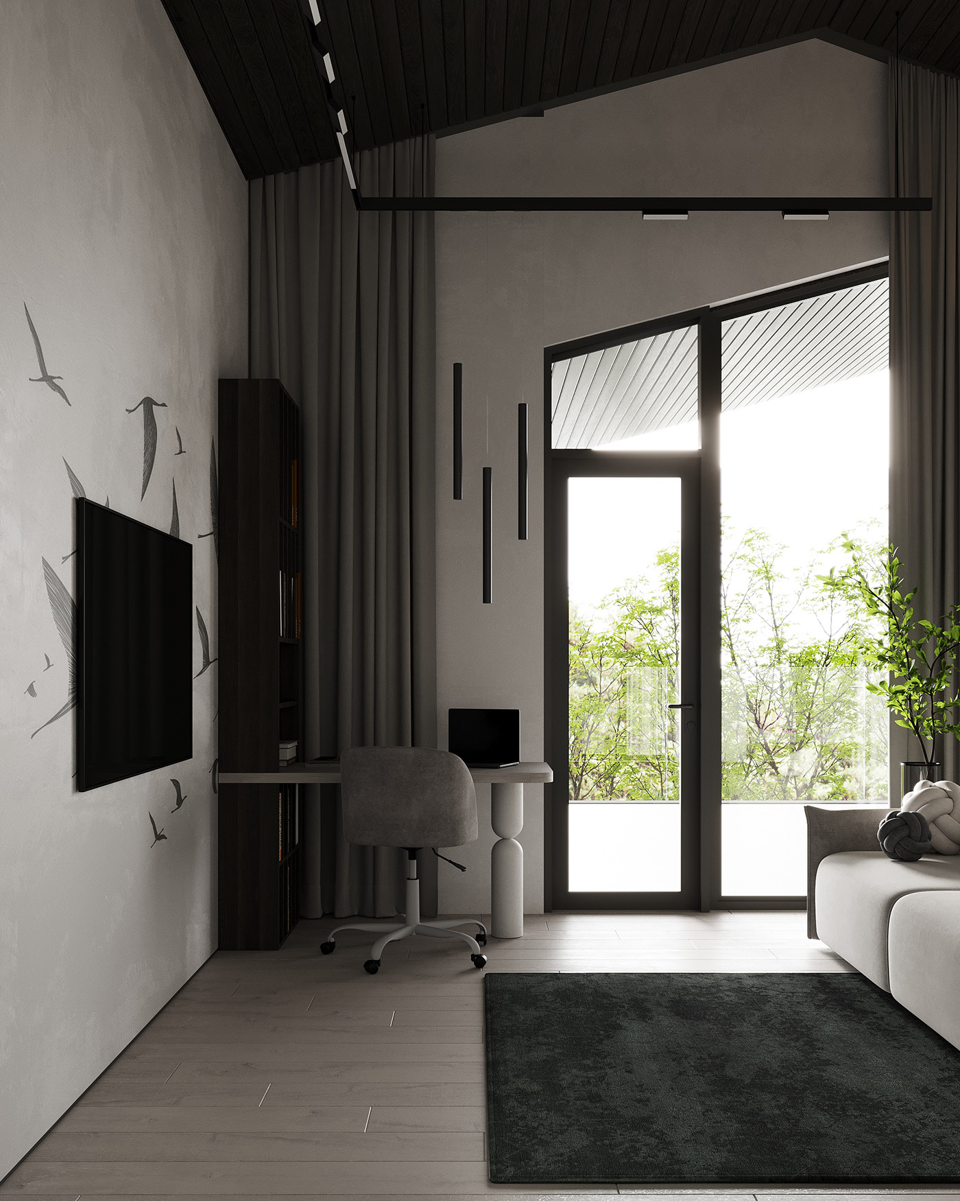 意式黑灰轻奢风室内设计-25