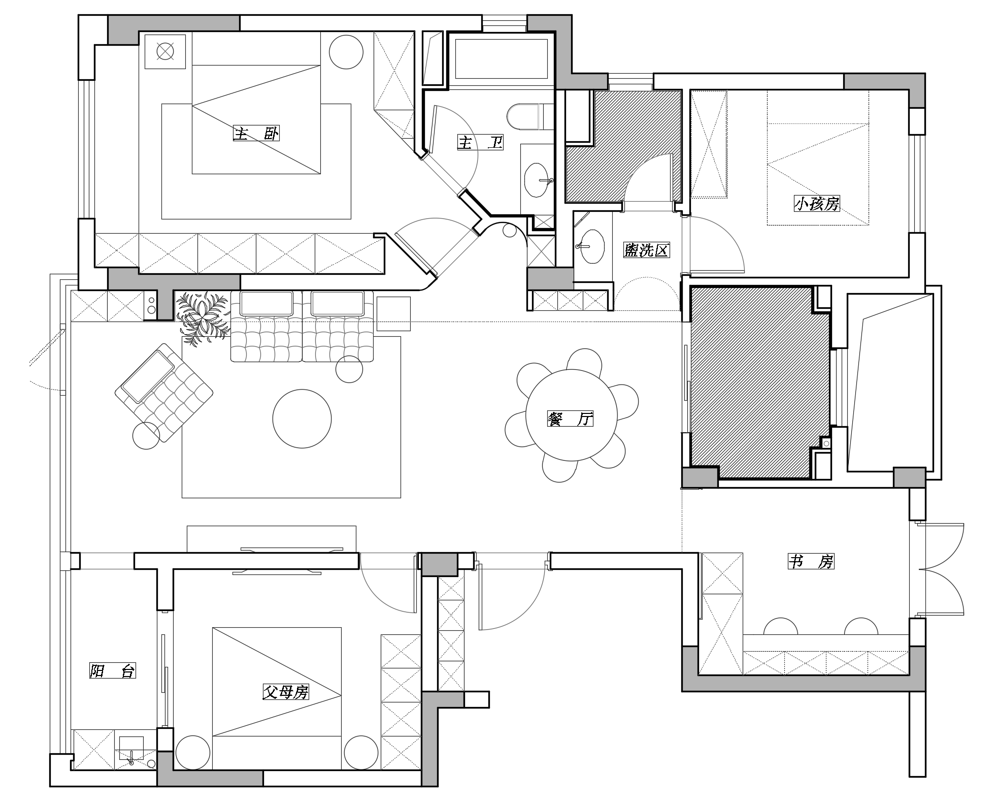 130㎡精装修改造丨意森空间设计-6