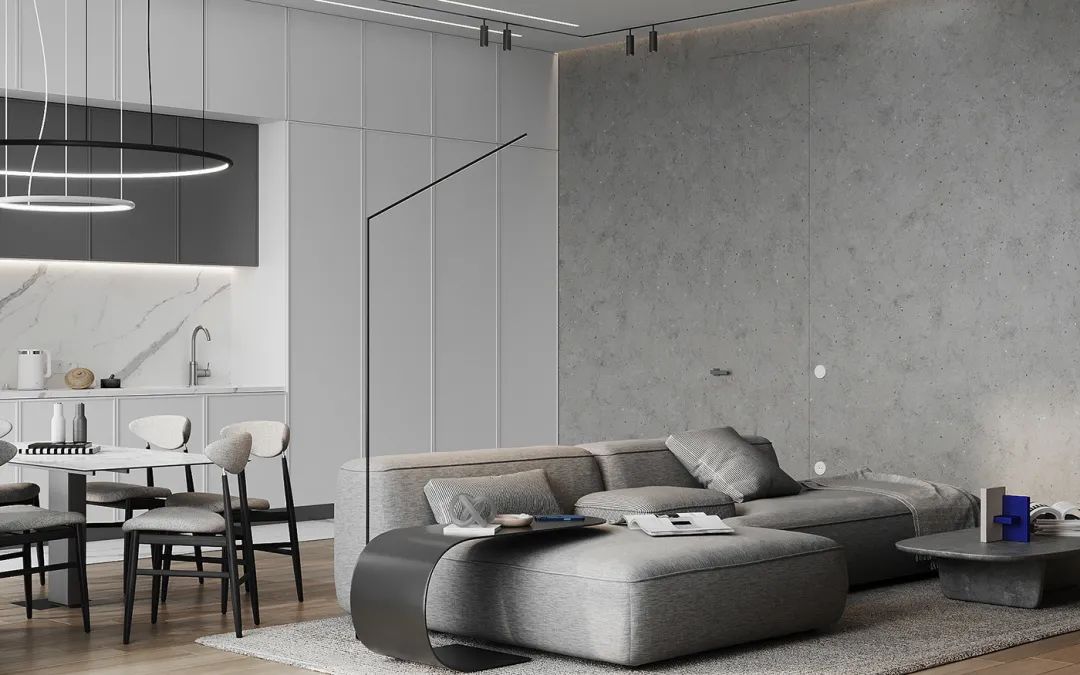 极简高级灰 · 一家三口蓝色豪宅设计丨俄罗斯丨俄罗斯设计师 Alina Larionova-13