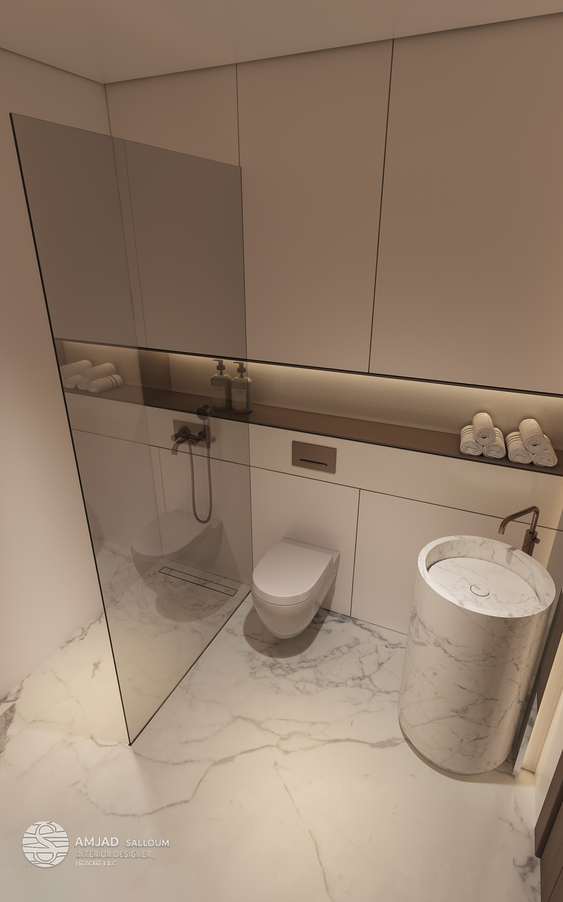 浴室设计丨阿联酋迪拜丨Amjad Salloum 室内设计工作室-11
