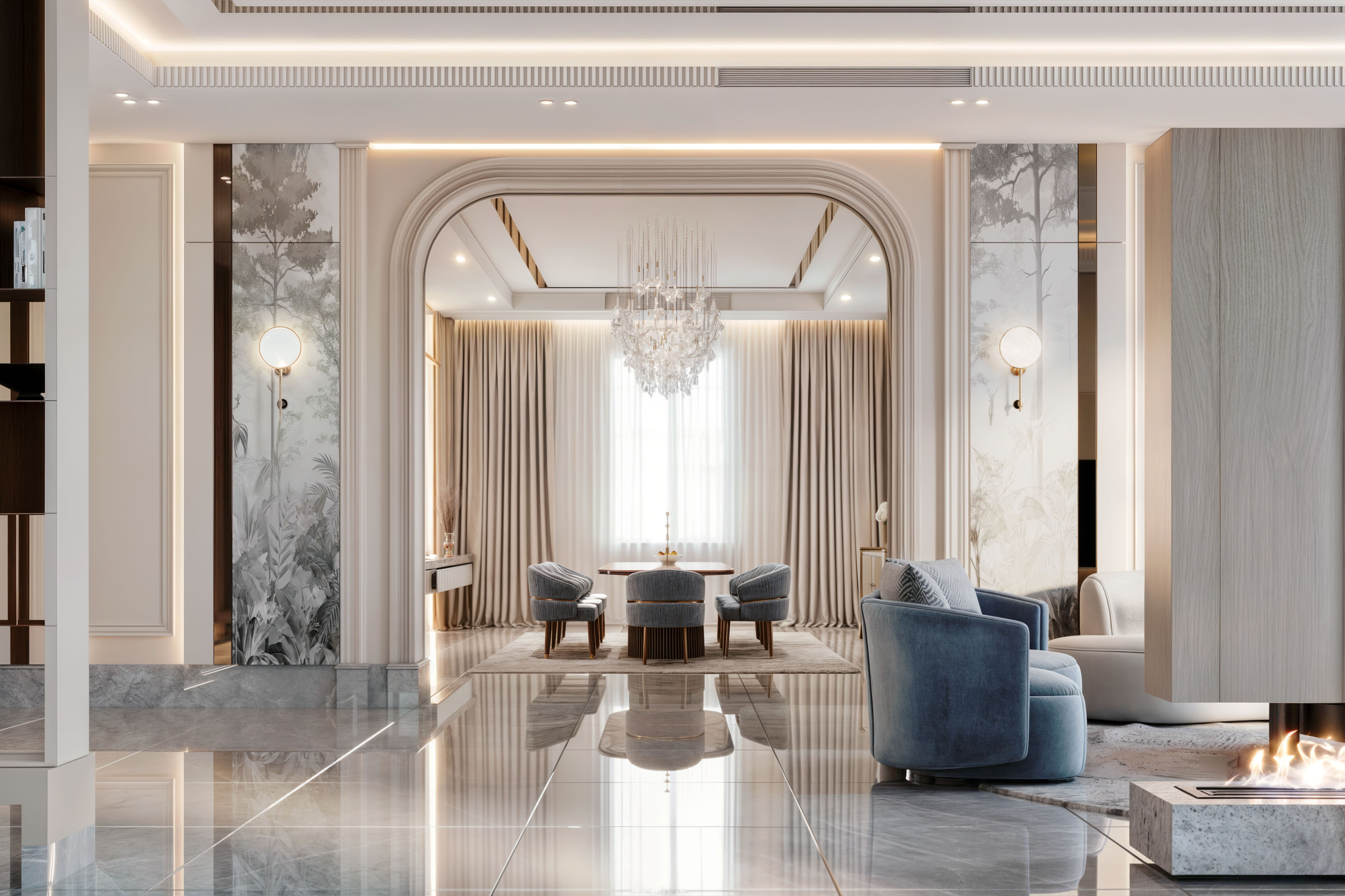 Neo classic LIVINGROOM+DINING ROOM-0