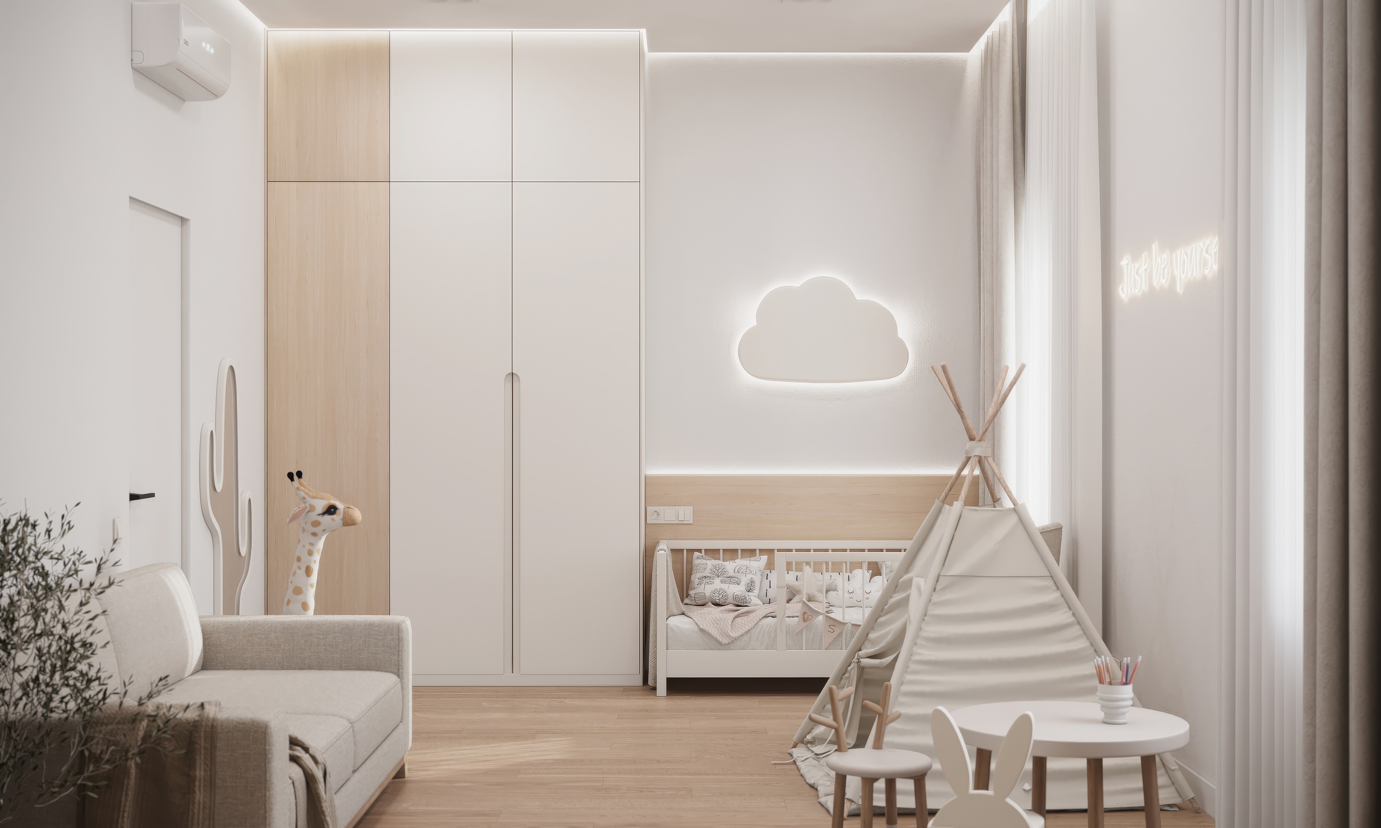 米色儿童房设计项目丨Veronika Berezhnaya-9