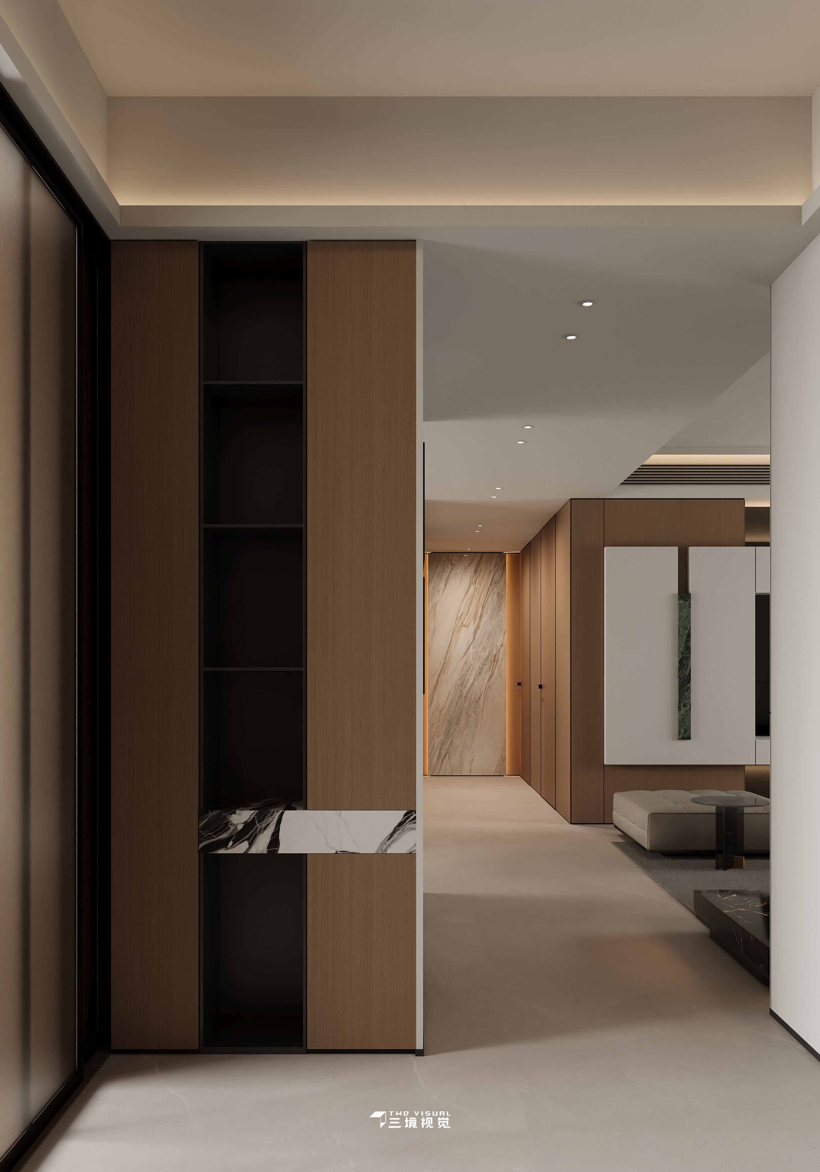 住宅-原木现代风客厅卧室设计-0