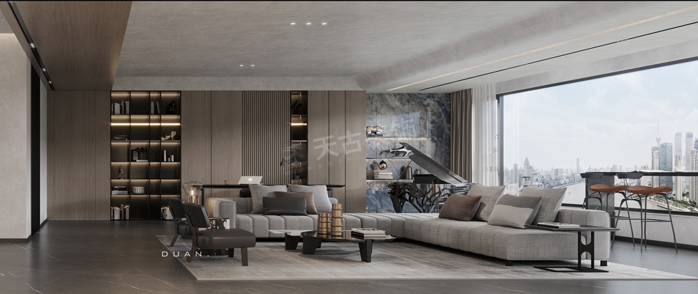 恒大御龙天峰现代简约大平层设计丨中国重庆丨天古装饰-9