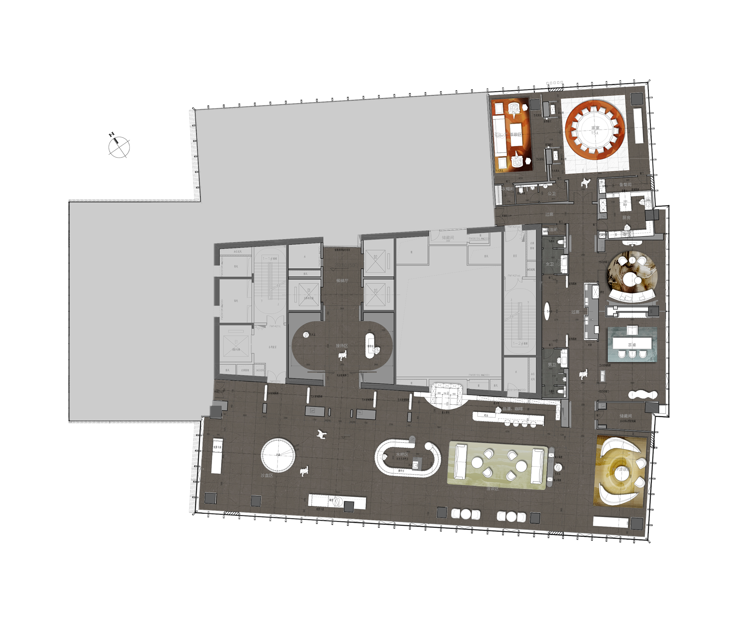 杭州IOC潮鸿·C51云端会所丨中国杭州丨北京居其美业室内设计有限公司-60