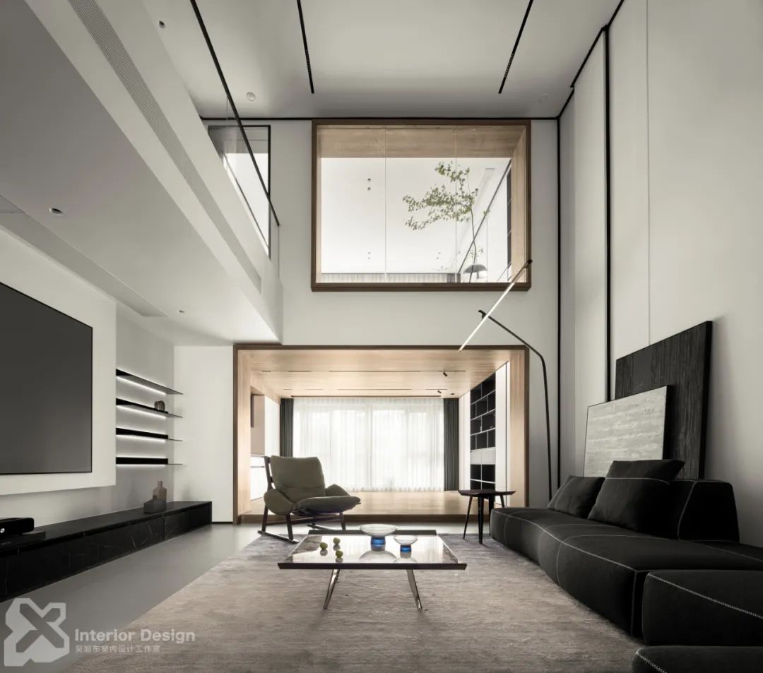 东阳 420㎡极简复式,黑白灰构建纯粹空间-34