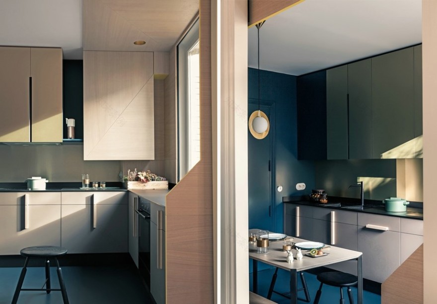 UdA architetti 巴黎公寓双重空间改造-6