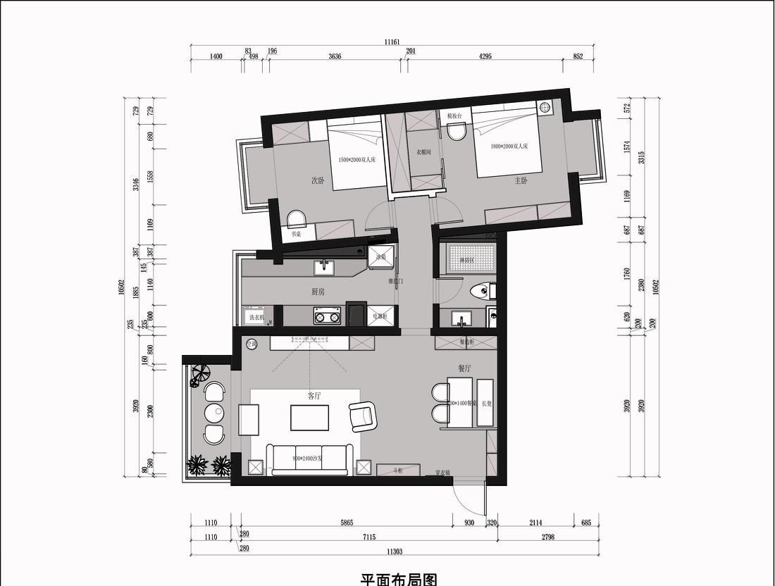 北欧复古混搭两居-7