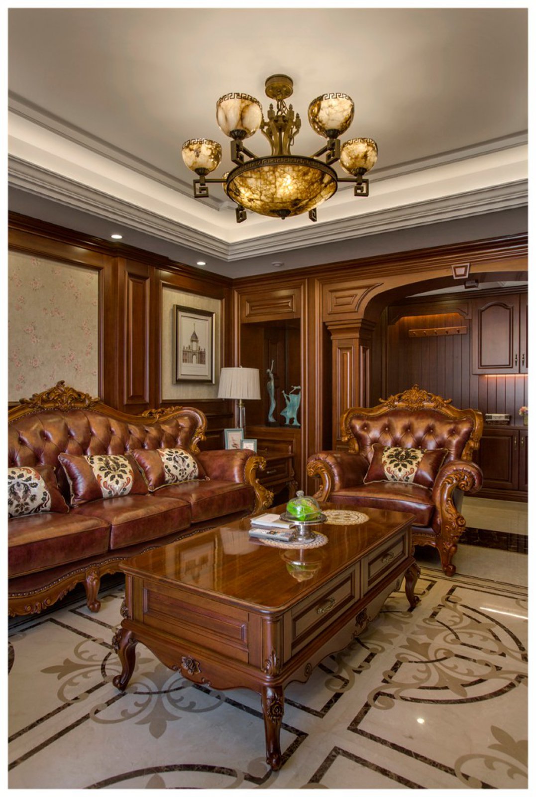 200㎡宁波名仕花园美式新古典住宅设计-3