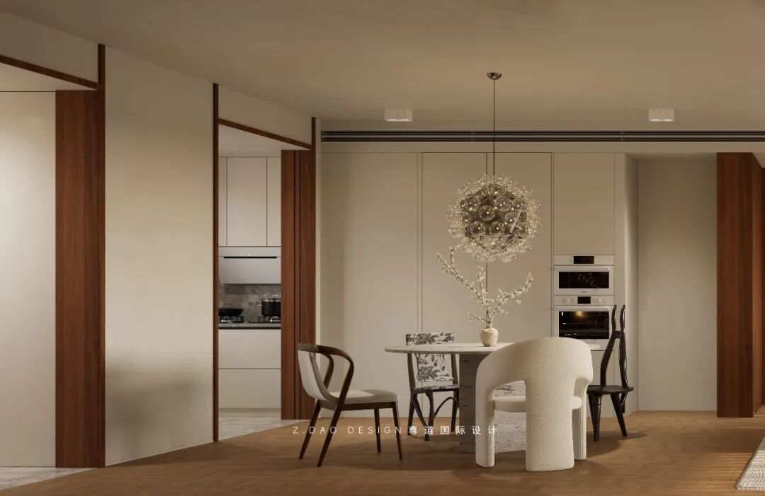 尊道新作|合肥『中央公园岚庭』中古风大平层设计，时光沉淀可持续松弛的家~-88