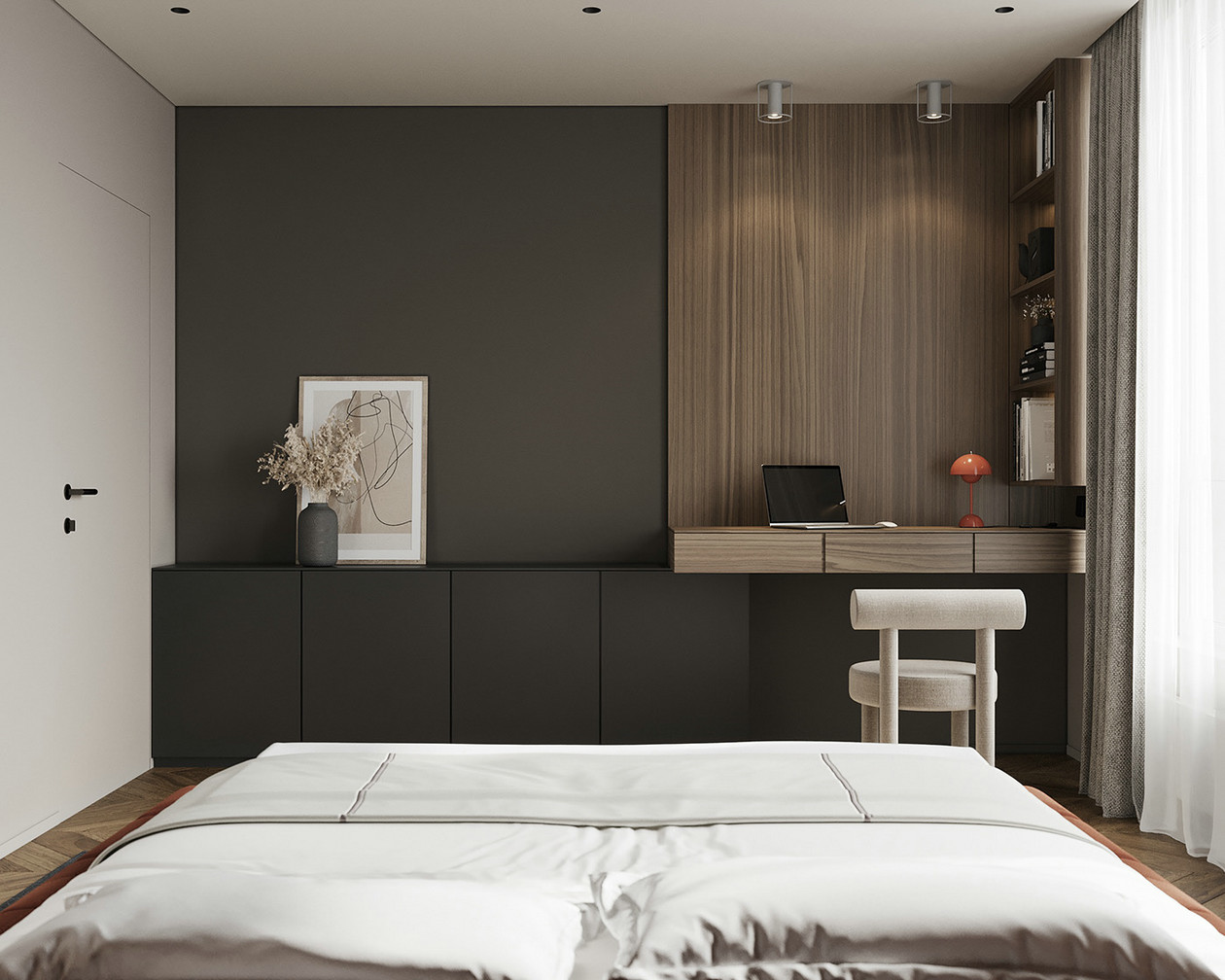 90㎡深色系公寓设计-14
