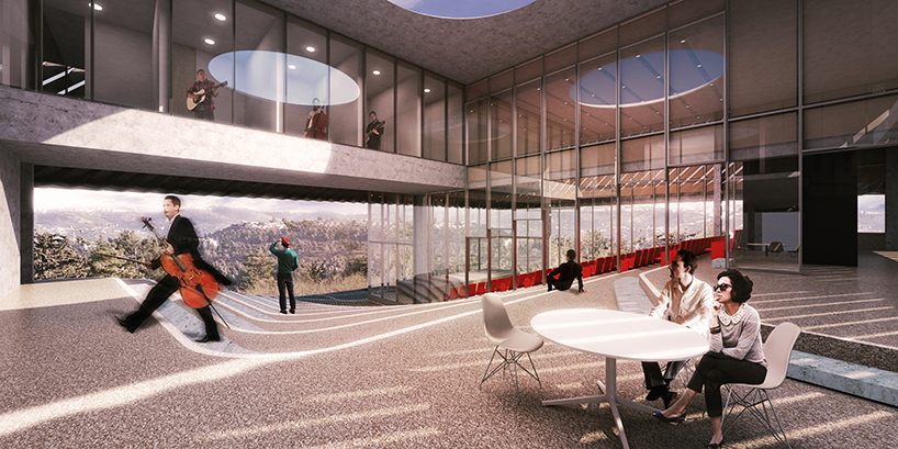 融入山坡地势的音乐学院-2