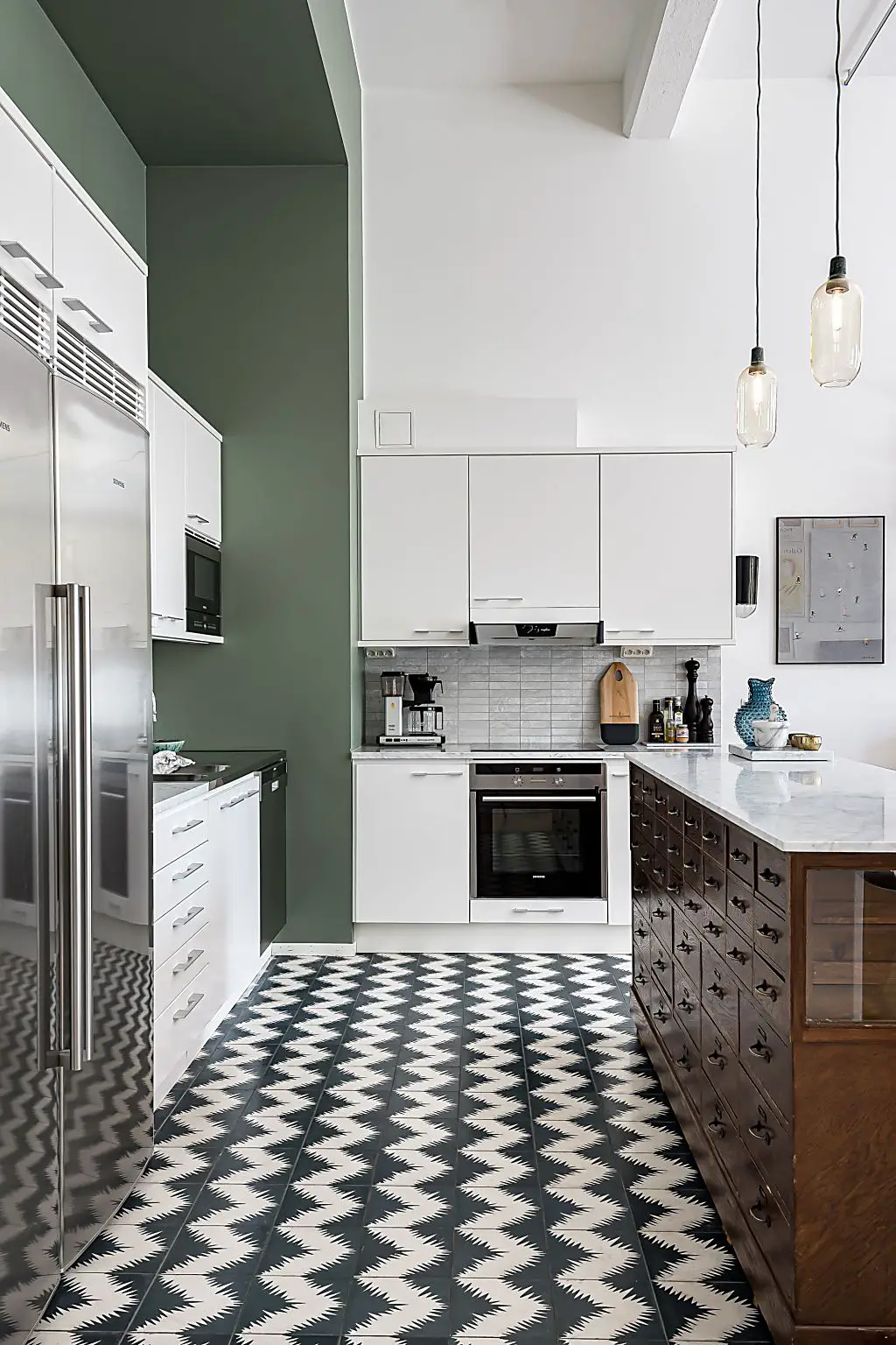 工业风家庭 loft，复古砖墙与现代厨房的完美融合-9