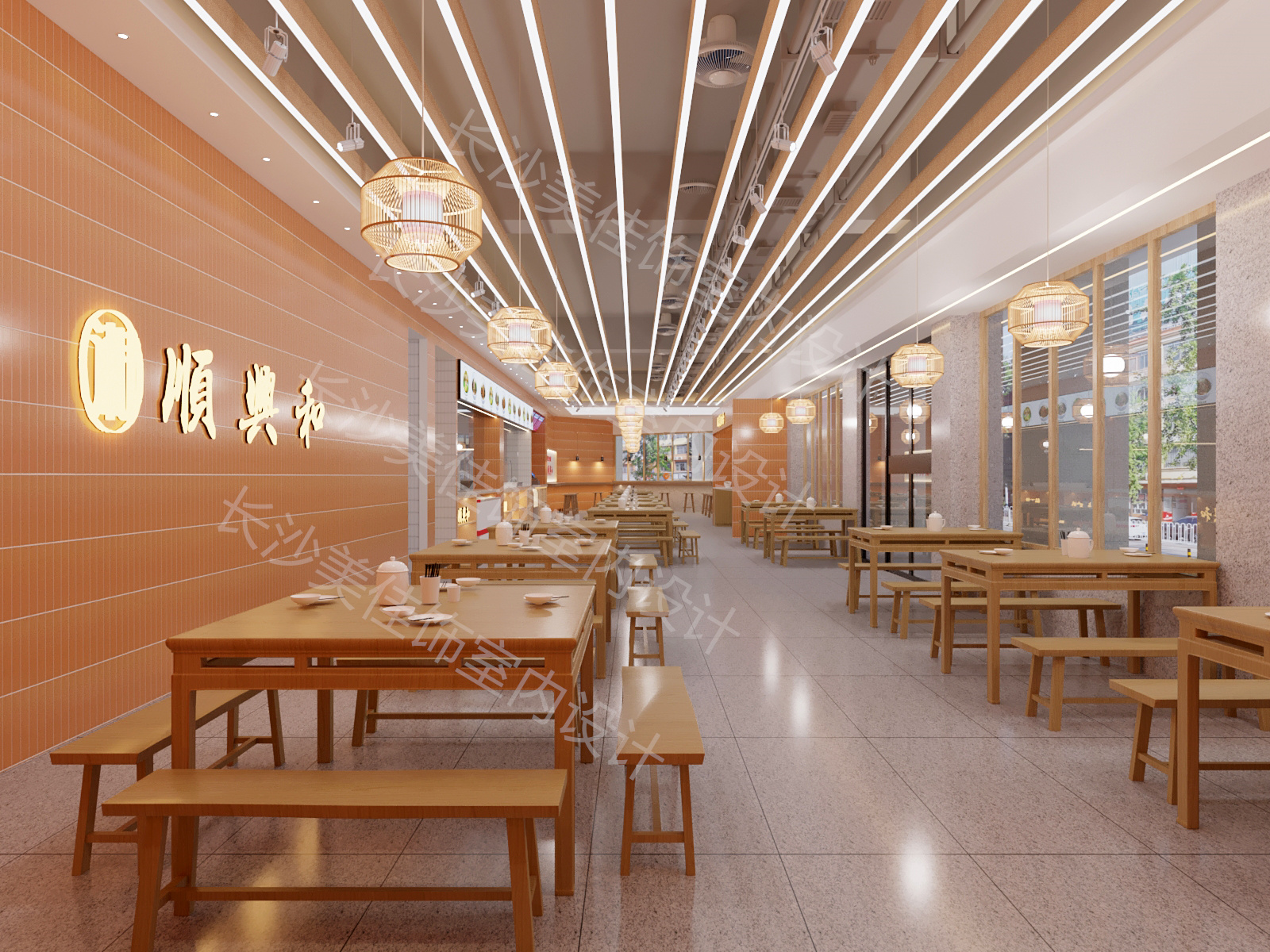 长沙粉店设计（湘顺兴和粉店梅溪湖分店）-3