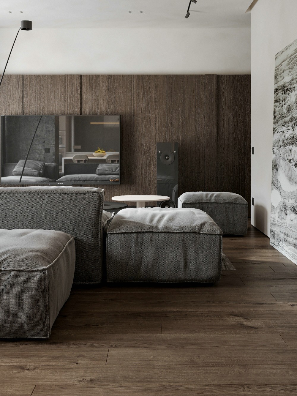 胡桃木与高级灰简约小家设计-4
