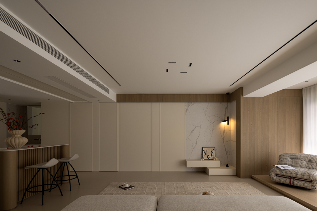 140㎡原木风奶油色公寓设计丨中国浙江丨陈芮蕊-5