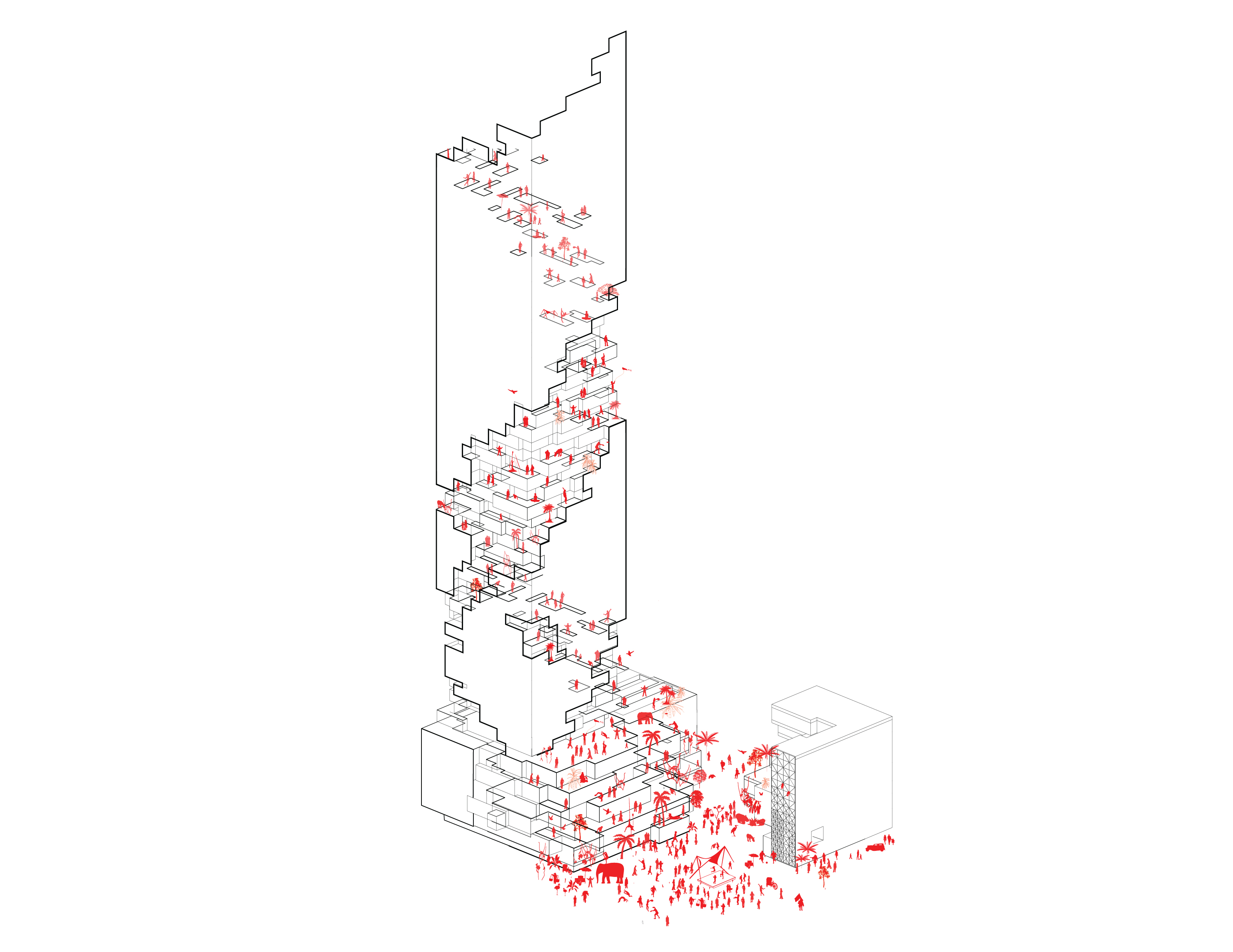 玛哈纳空塔（通常该建筑又名曼谷垂直花园曼谷画框，常见中文名还有通天塔 ，最准确名称以当地官方为准 ） 丨泰国曼谷丨OMA-17