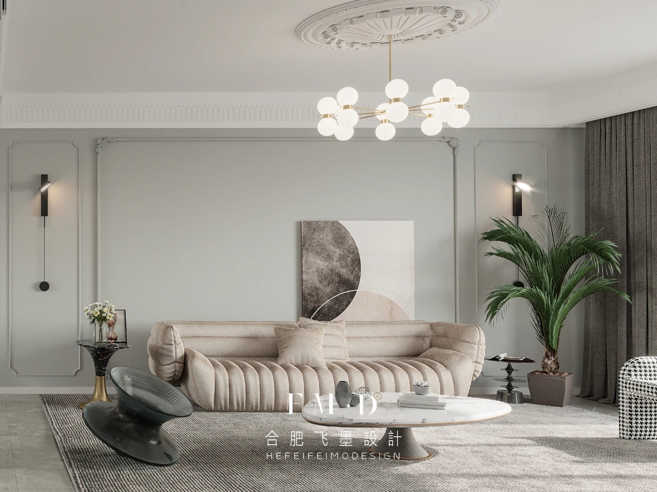 合肥万振逍遥苑 140㎡轻奢法式婚房，设计让生活始终保持新鲜感-1