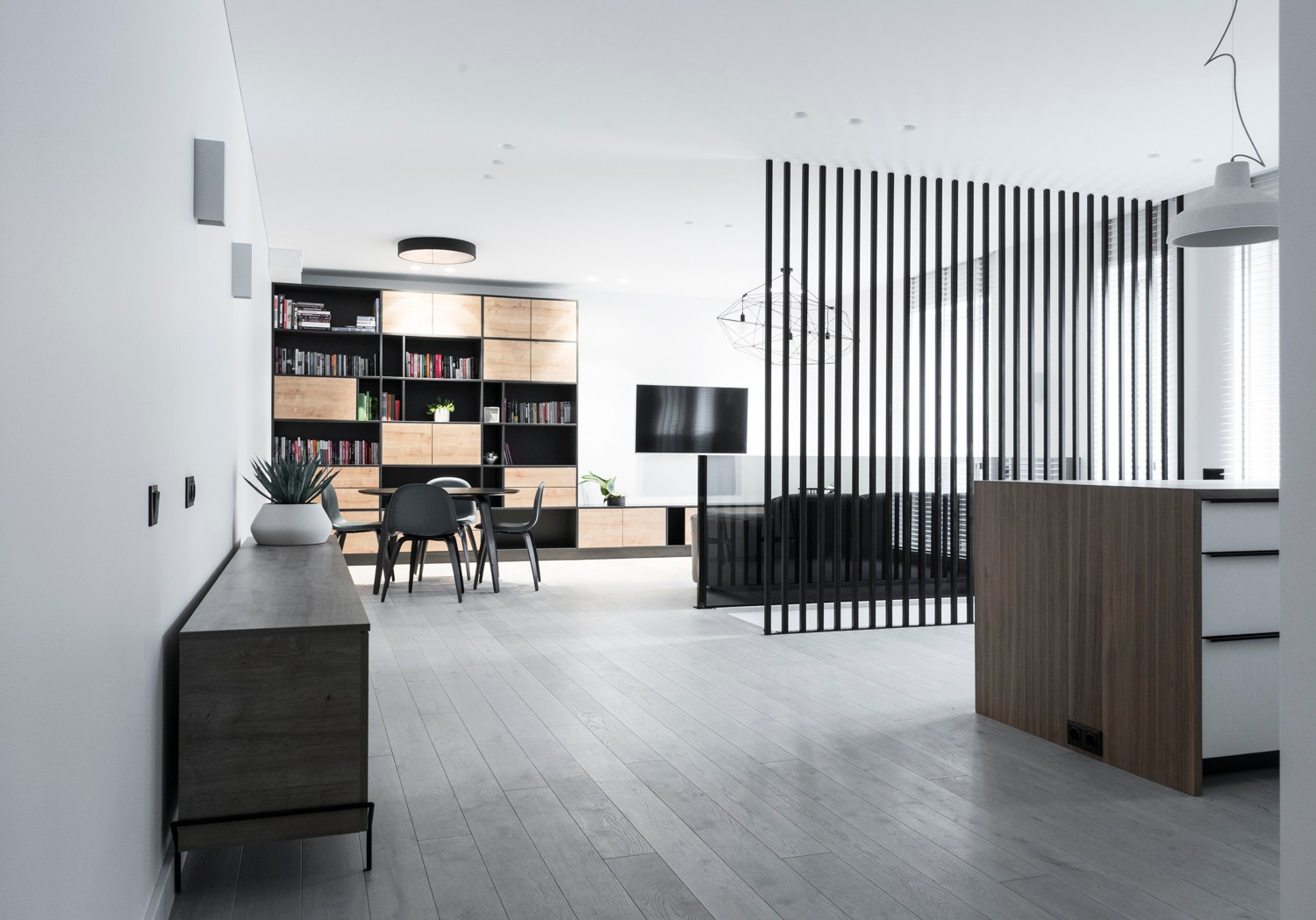 简约黑白木色 纯色美学私宅-0