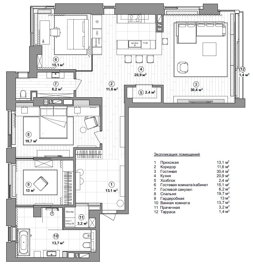 基辅160㎡带花园窗公寓设计丨乌克兰基辅丨设计师阿莲娜·尤季娜-43