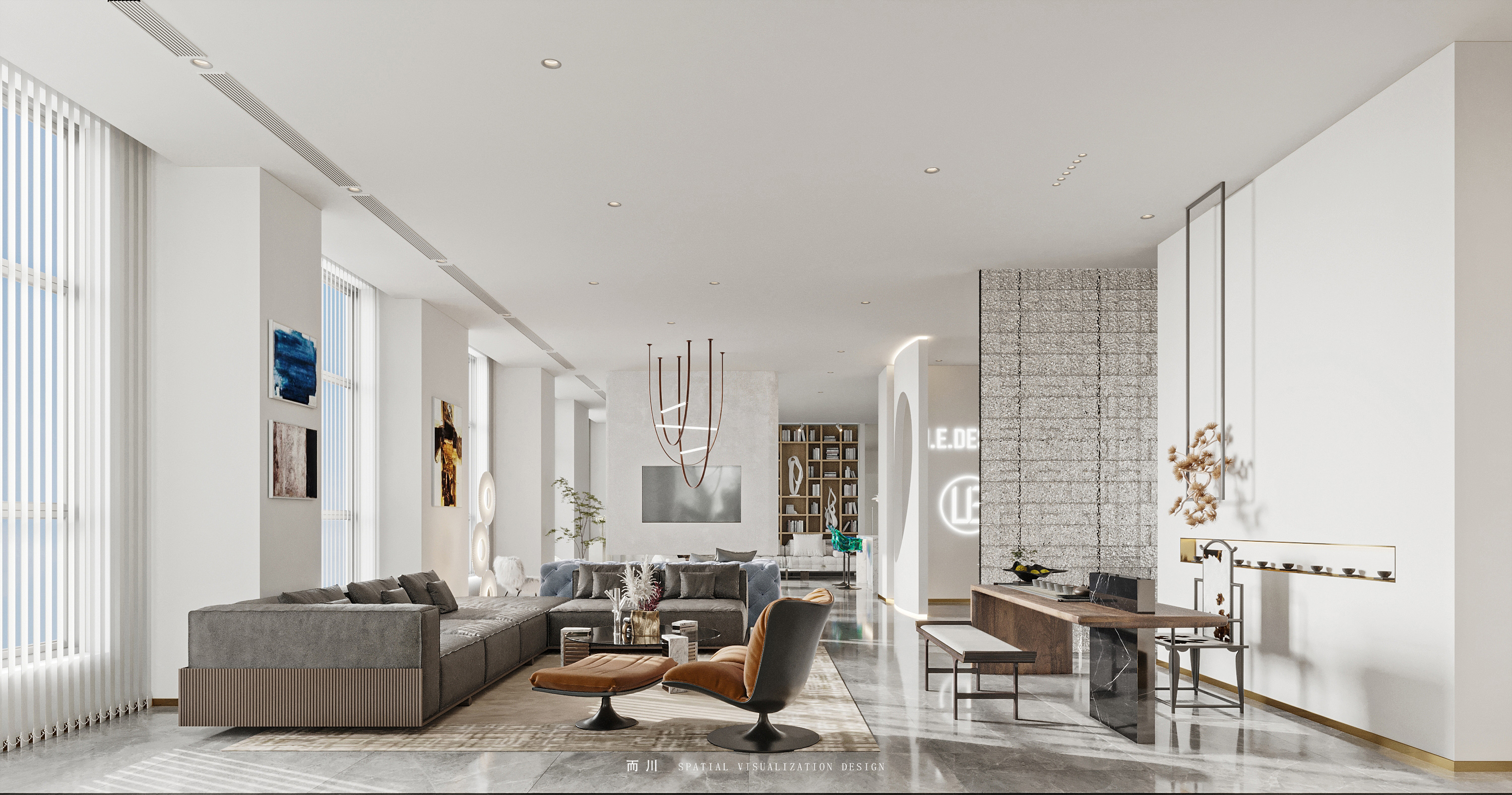 办公室项目丨而川空间可视化工作室-2