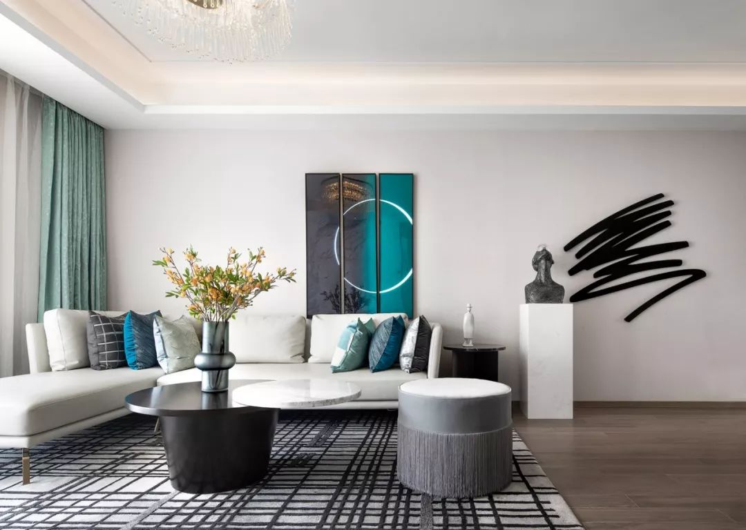 蒂芙尼蓝++ 山茶白，双色公寓演绎高品质生活-9