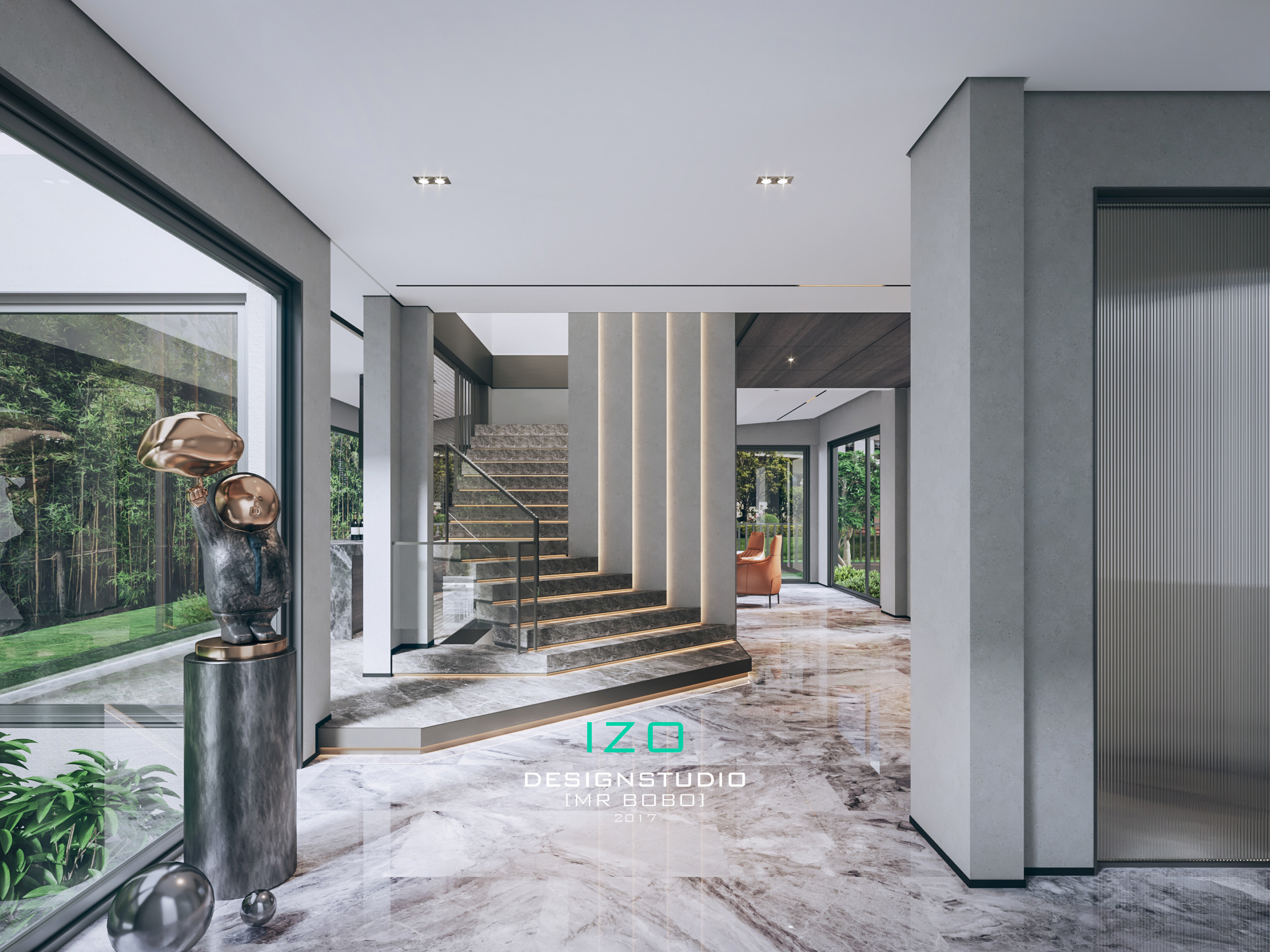 华侨城别墅现代极简轻奢风格设计丨MRBOBO-9