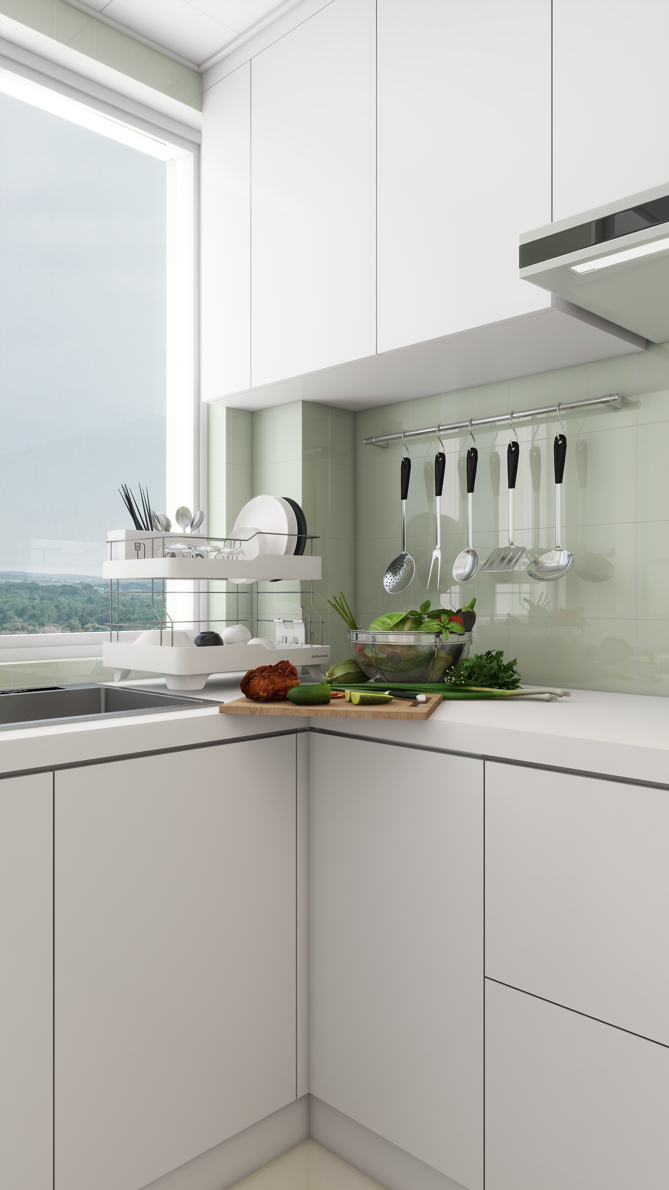 90㎡治愈系奶油风丨90空间设计-20