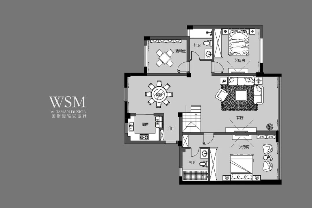 质感生活，和谐空间——苏州瑞景国际灰色调全案设计-13