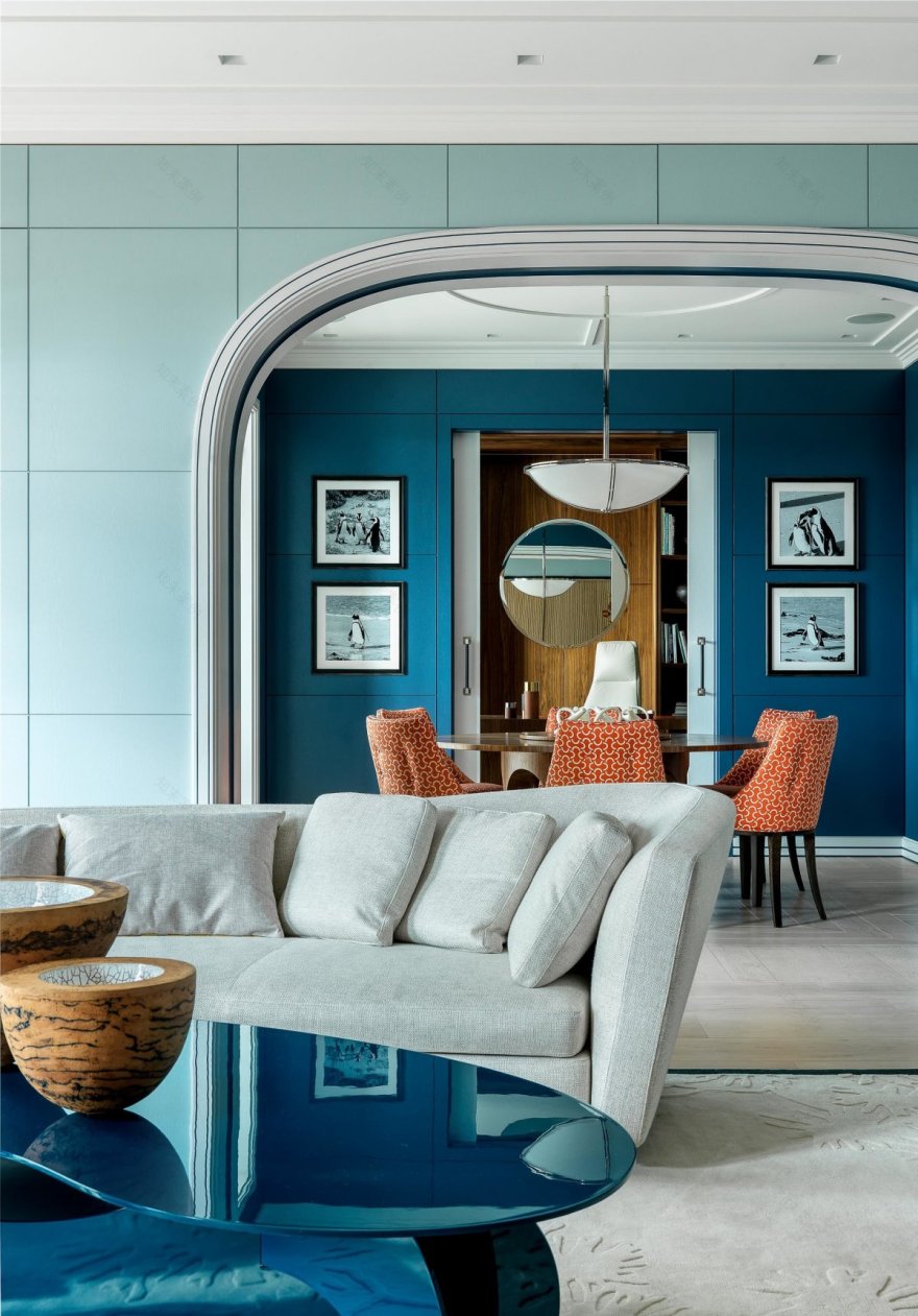 莫斯科现代蓝调公寓,旅行记忆的温馨再现-2