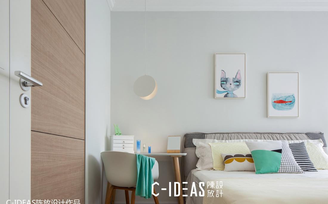 武汉陈放设计丨平层丨邻家薄荷绿-18