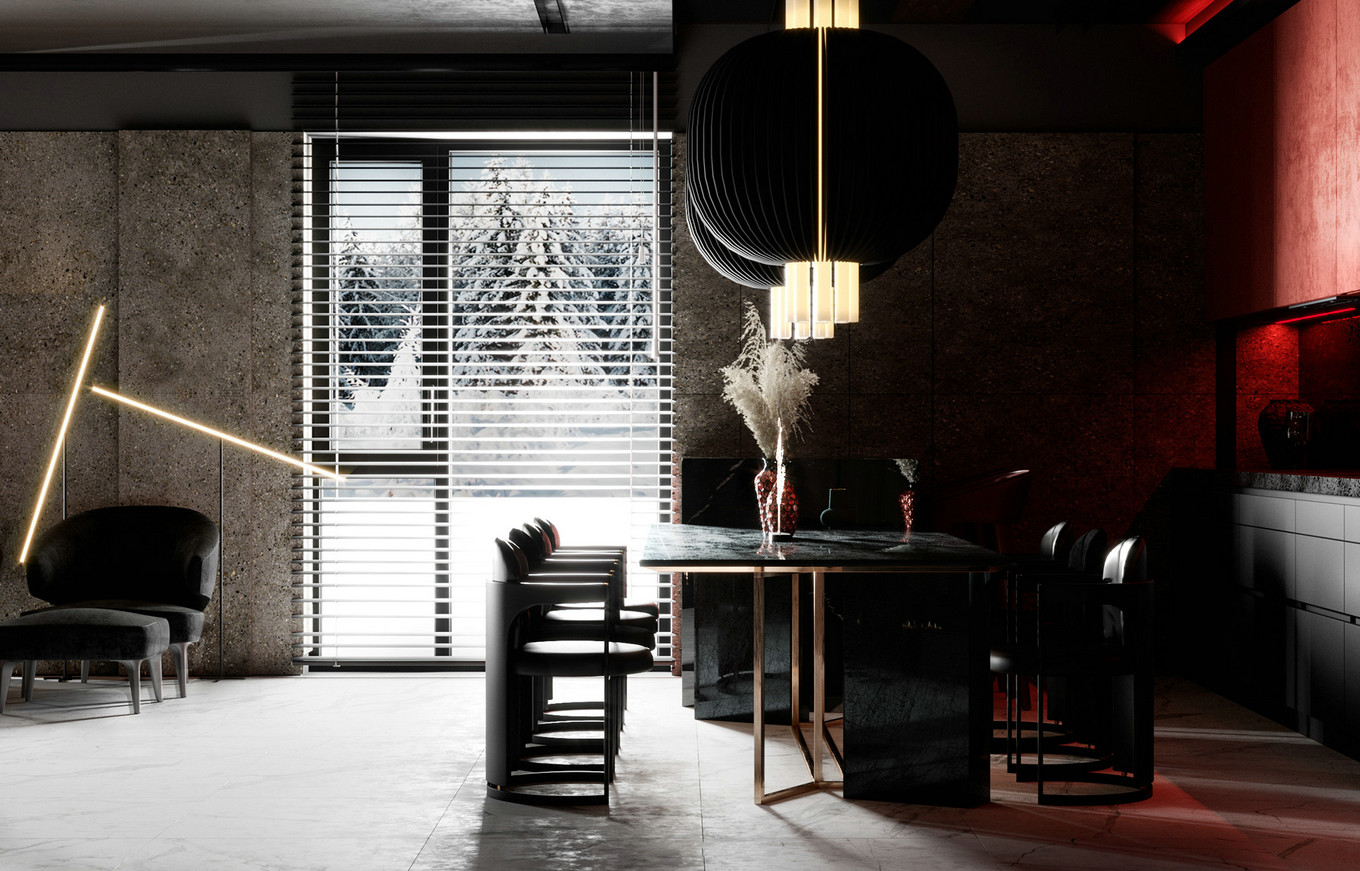 黑红色系遇上黄铜装饰，超炫的效果展示-2