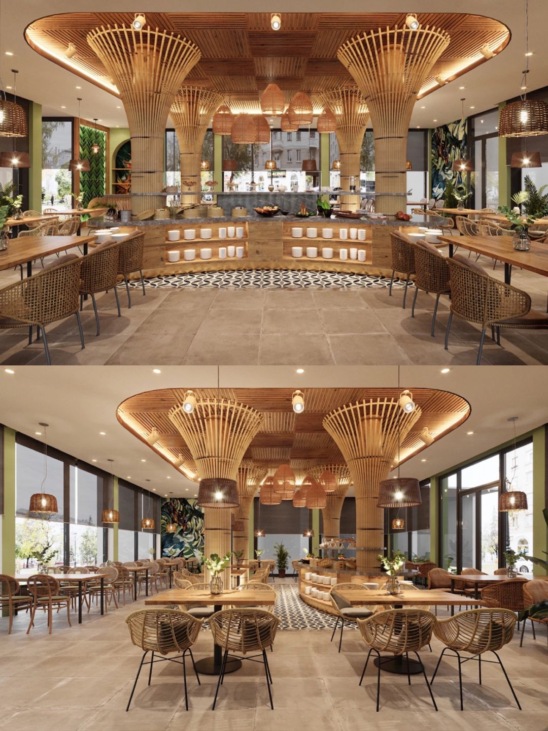 隐市慵懒时光原木色餐厅设计-14