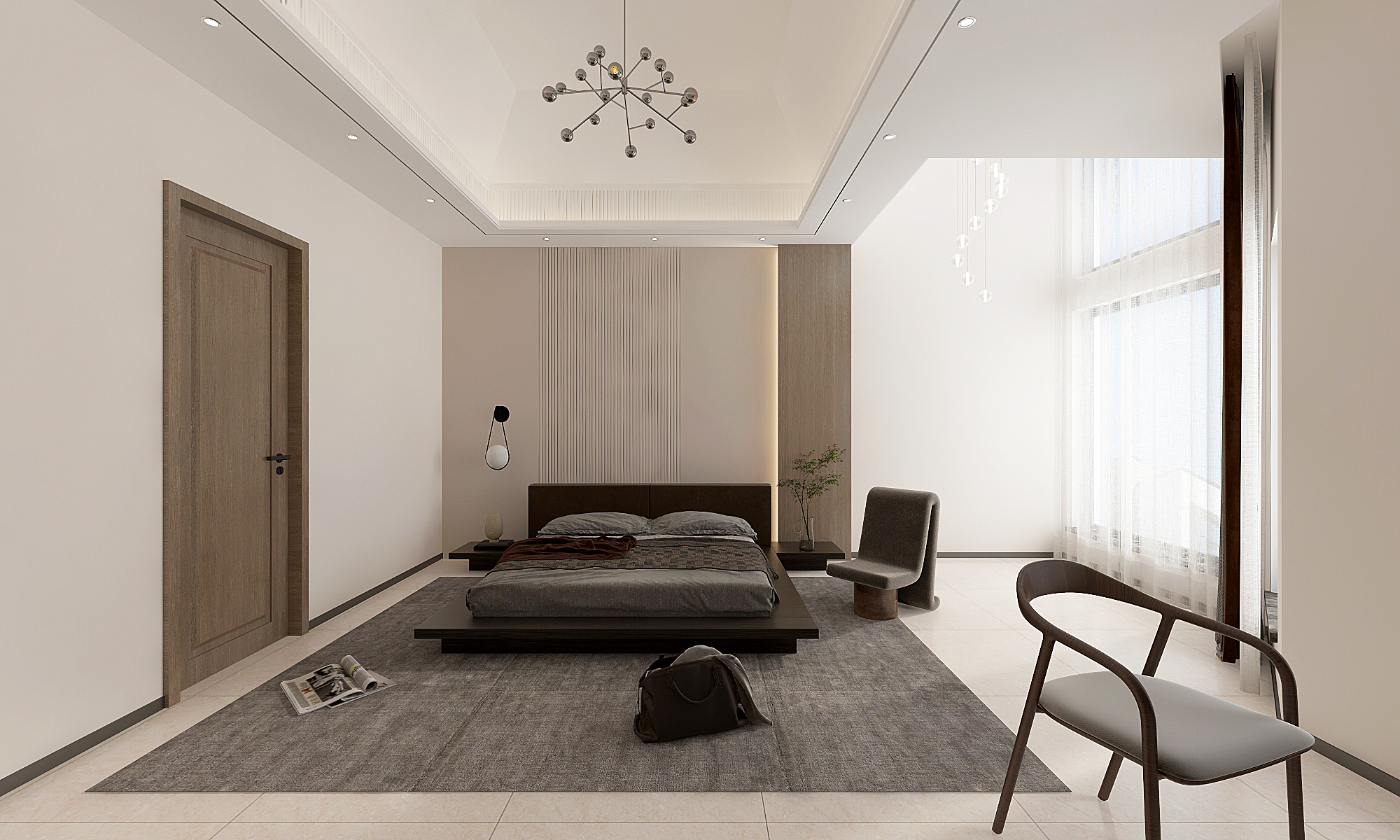 现代风格别墅//对比不强烈的简单的大空间-23