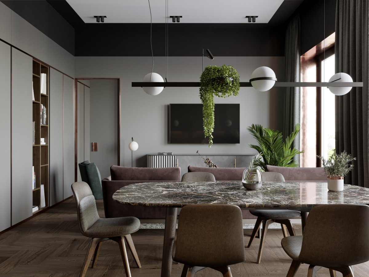 莫斯科暗色调公寓，简约静谧生活氛围-4