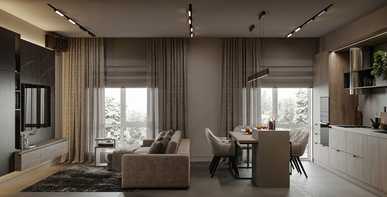 暖棕色系公寓设计-2