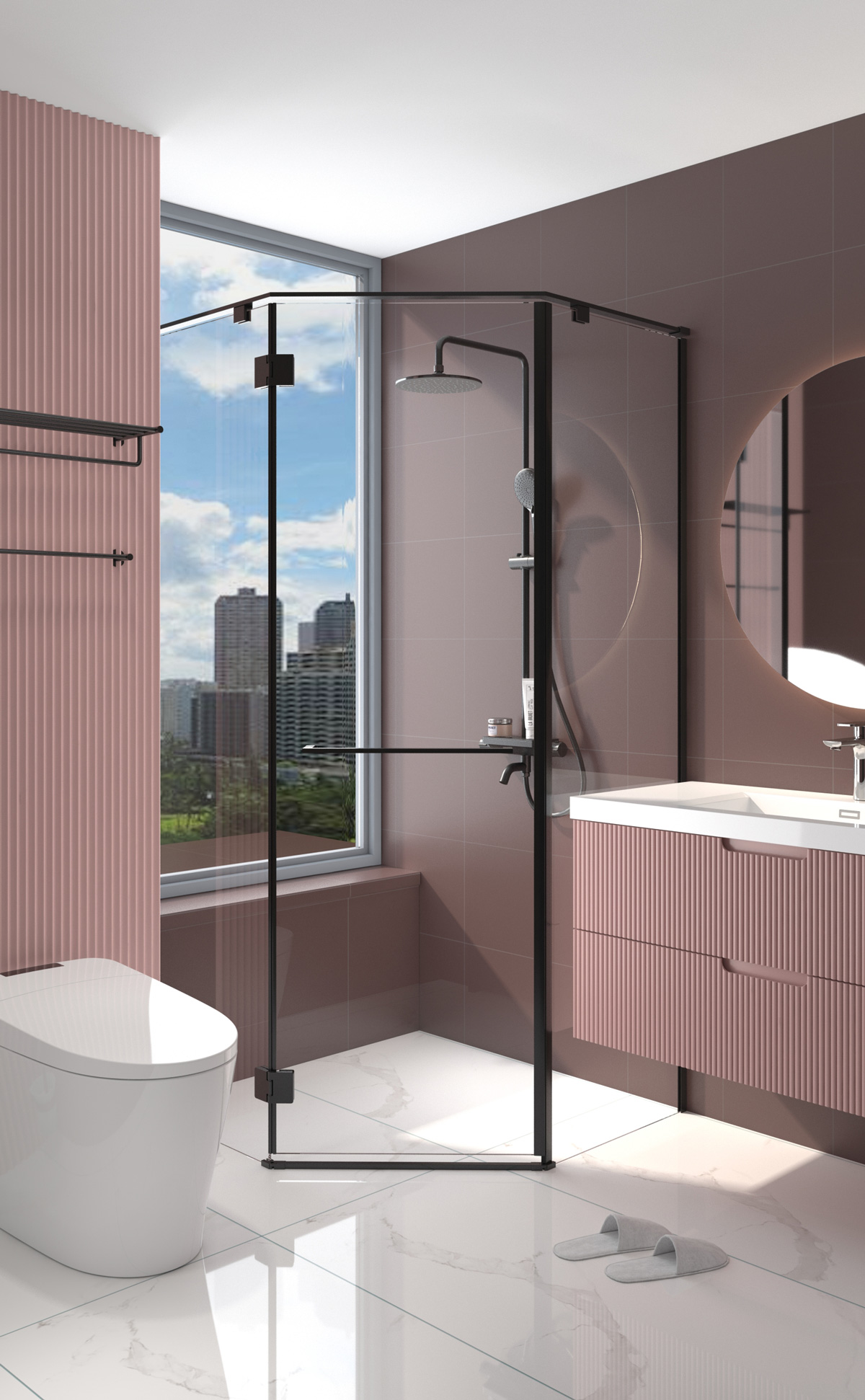 3·8㎡,# G1427101V2 北欧简约质感小浴室设计丨鸽盟·厨卫改造家-28