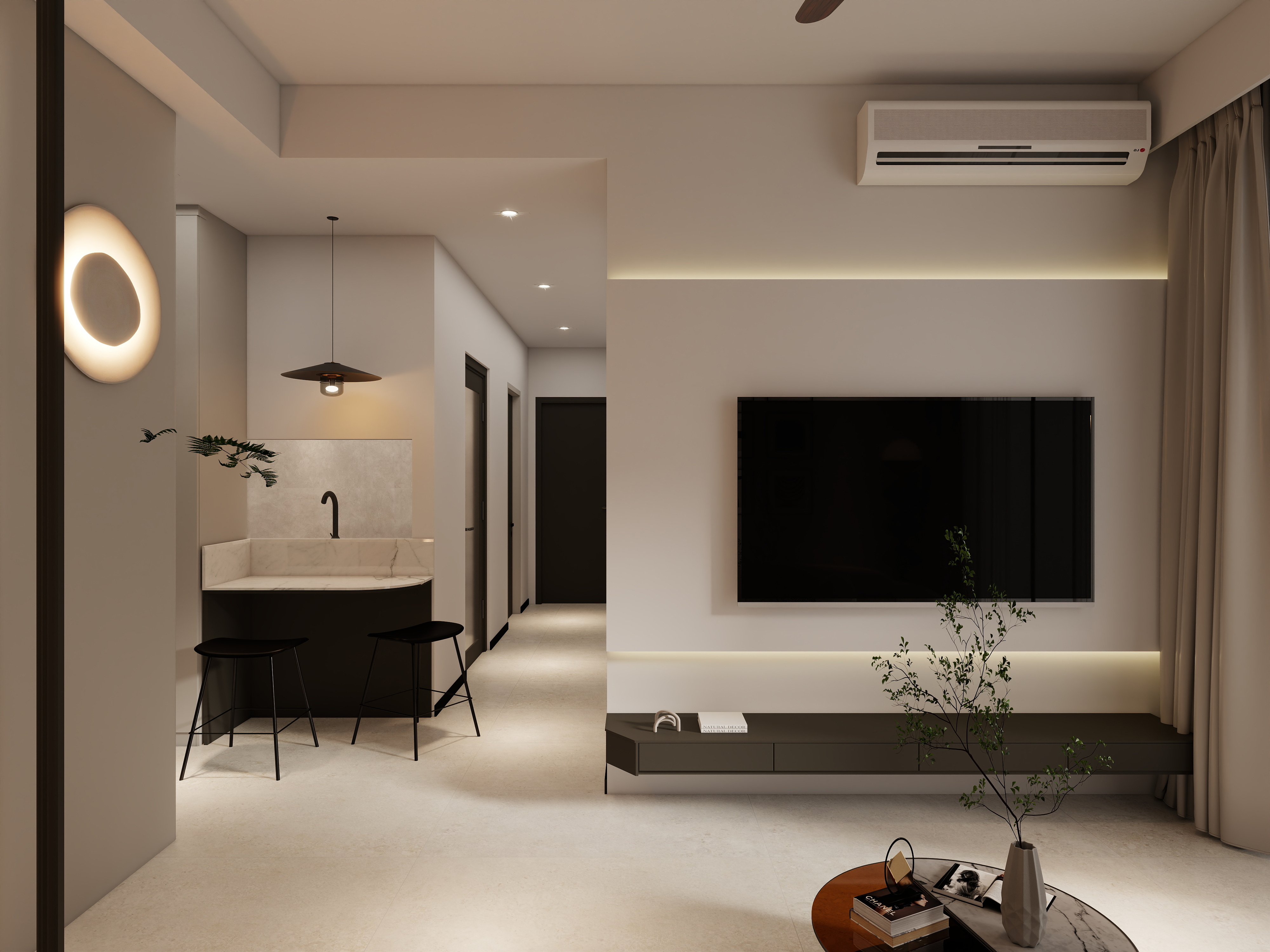Chuo Chu Kang condo: Monochrome Black & White Design-15
