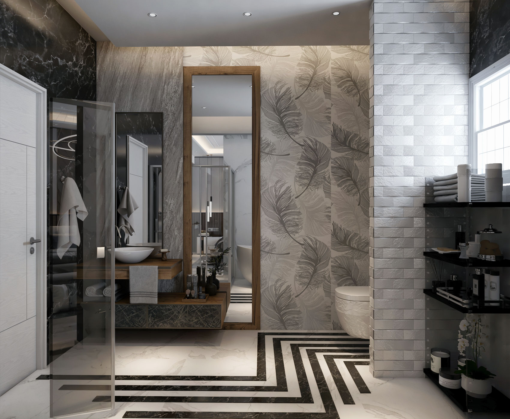 modern master bedroom , dressing and bathroom-8