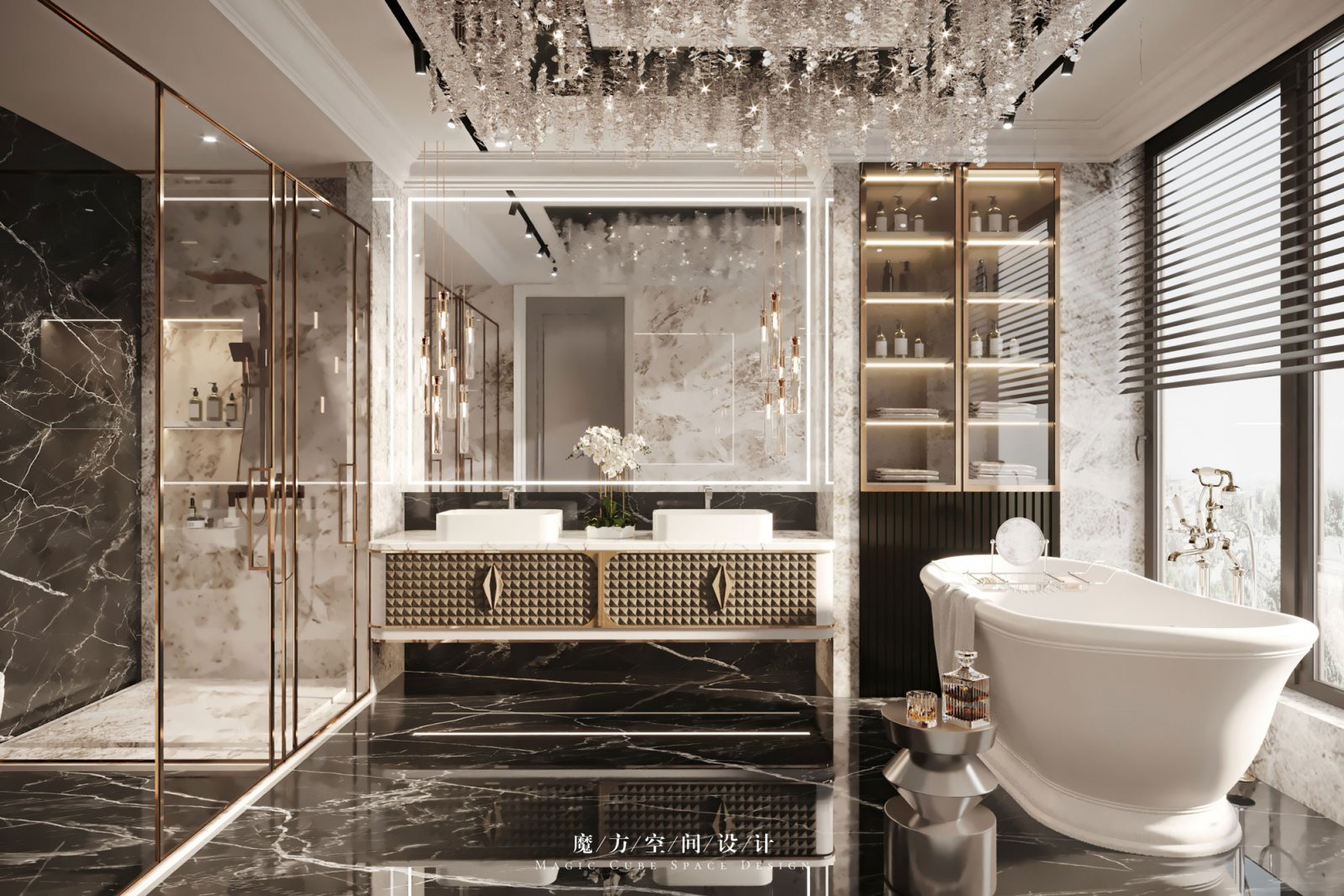 西安魔方空间 · 法式轻奢住宅设计丨中国西安丨魔方空间设计-42