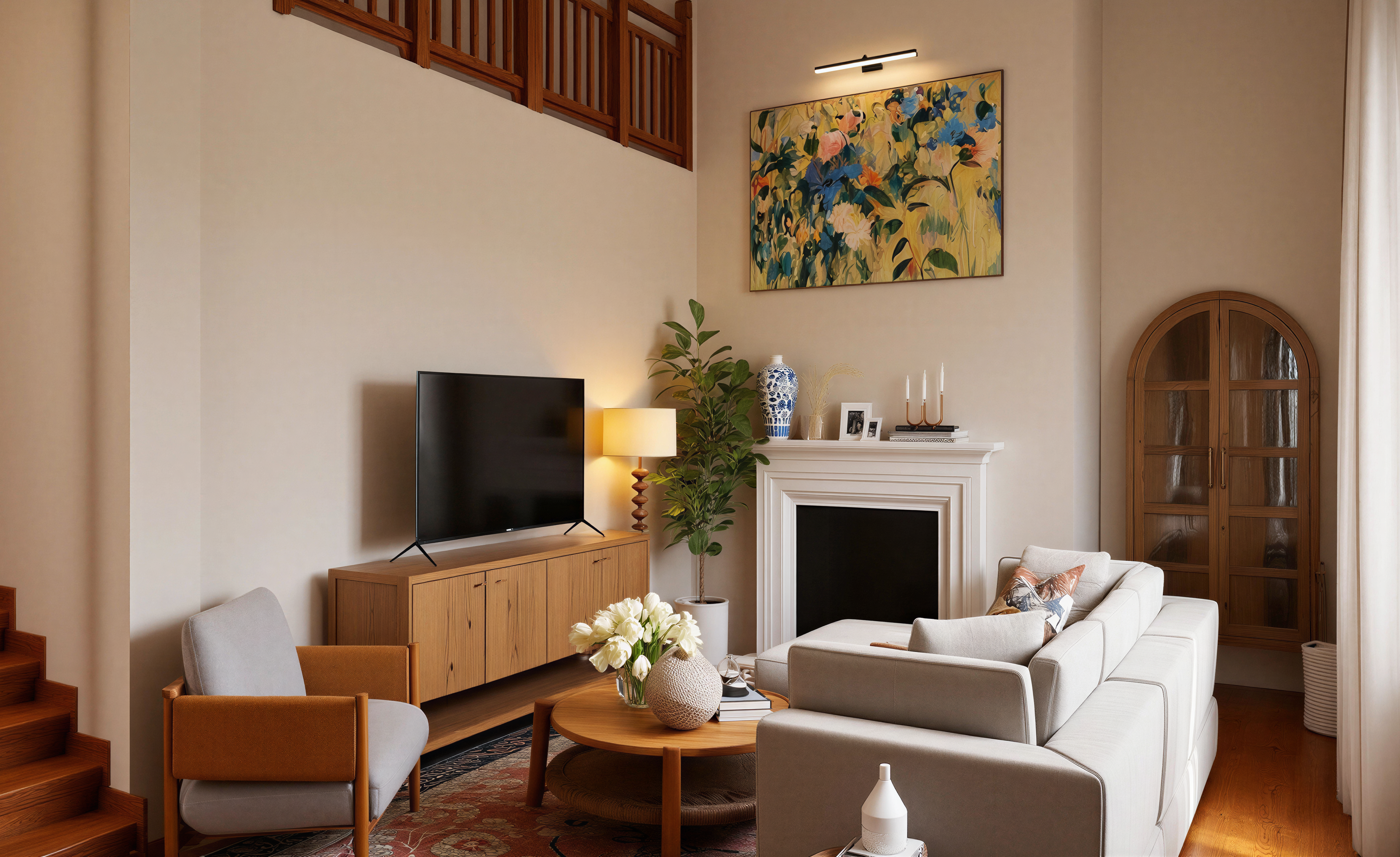 Warm Transitional | Living Room-4