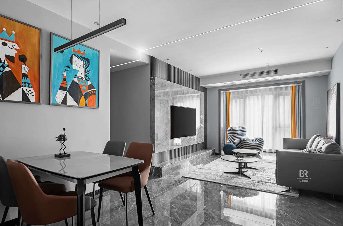 融汇温泉城童话里现代黑白灰风格小户型设计丨兄弟装饰(兄弟装饰水母家精致整装)-15