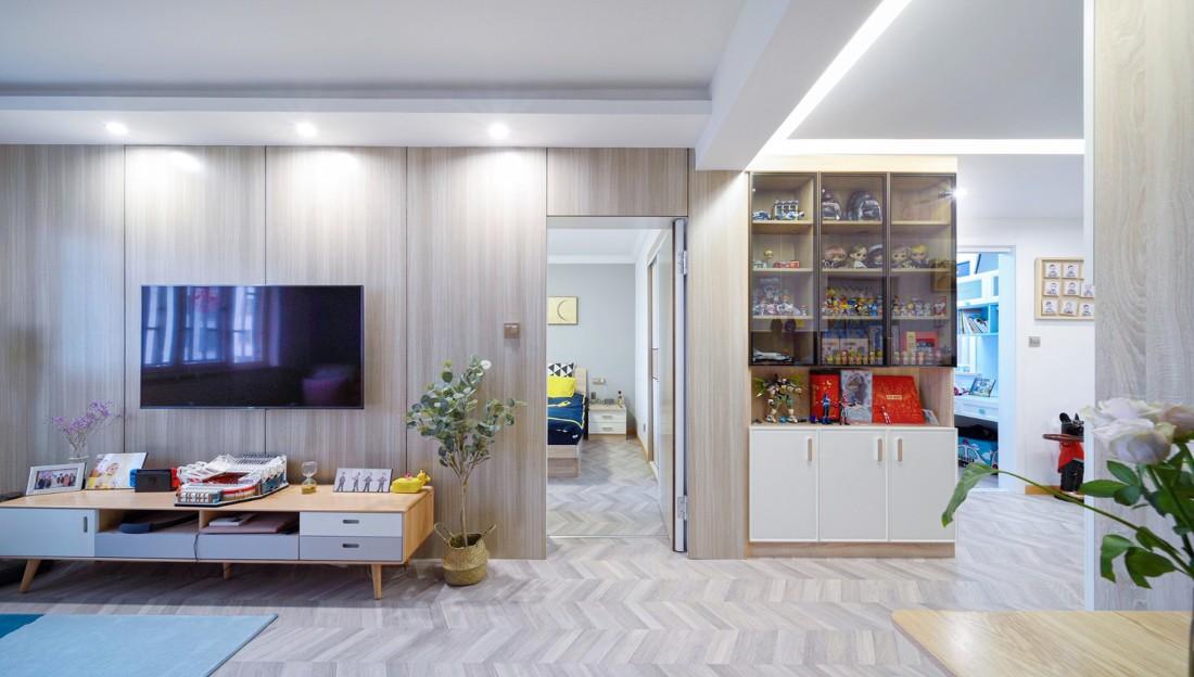 北欧简约风三居室 | 自然原木与空间利用的完美结合-5