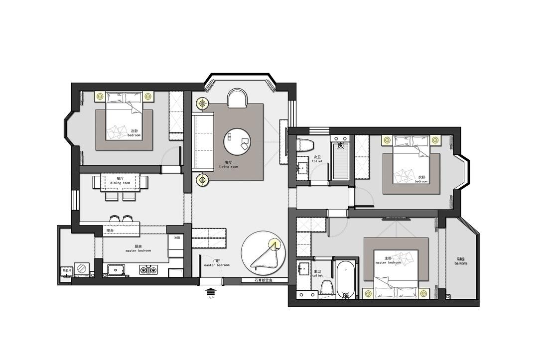 142㎡轻法杂志风四居室改造-2