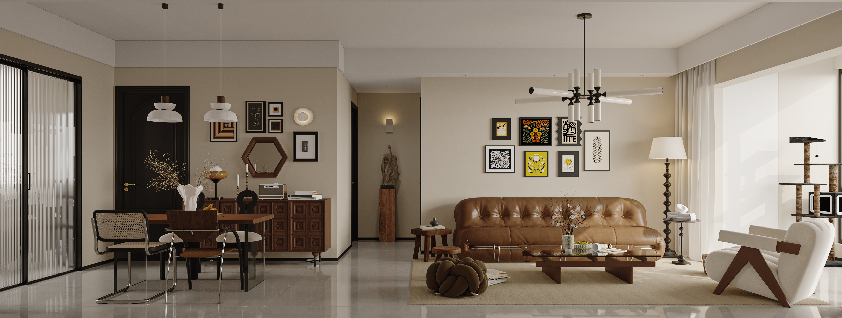 绘感视觉设计——小户型奶油中古风设计案例-6