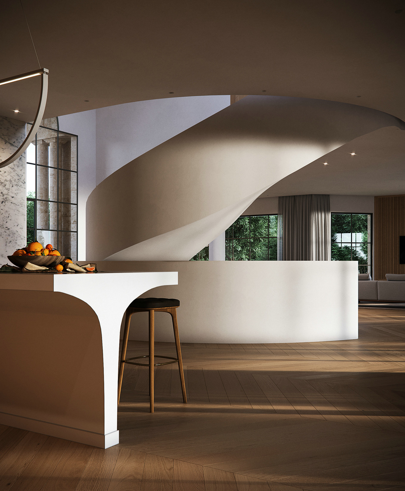 现代简约线条感别墅设计-9