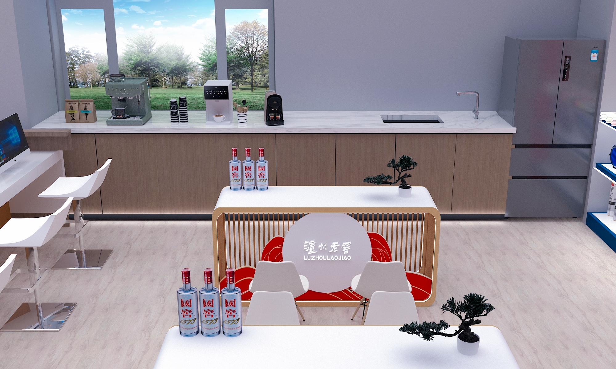 泸州老窖 展台 场景设计羽毛球馆角的一个体验休息区-8