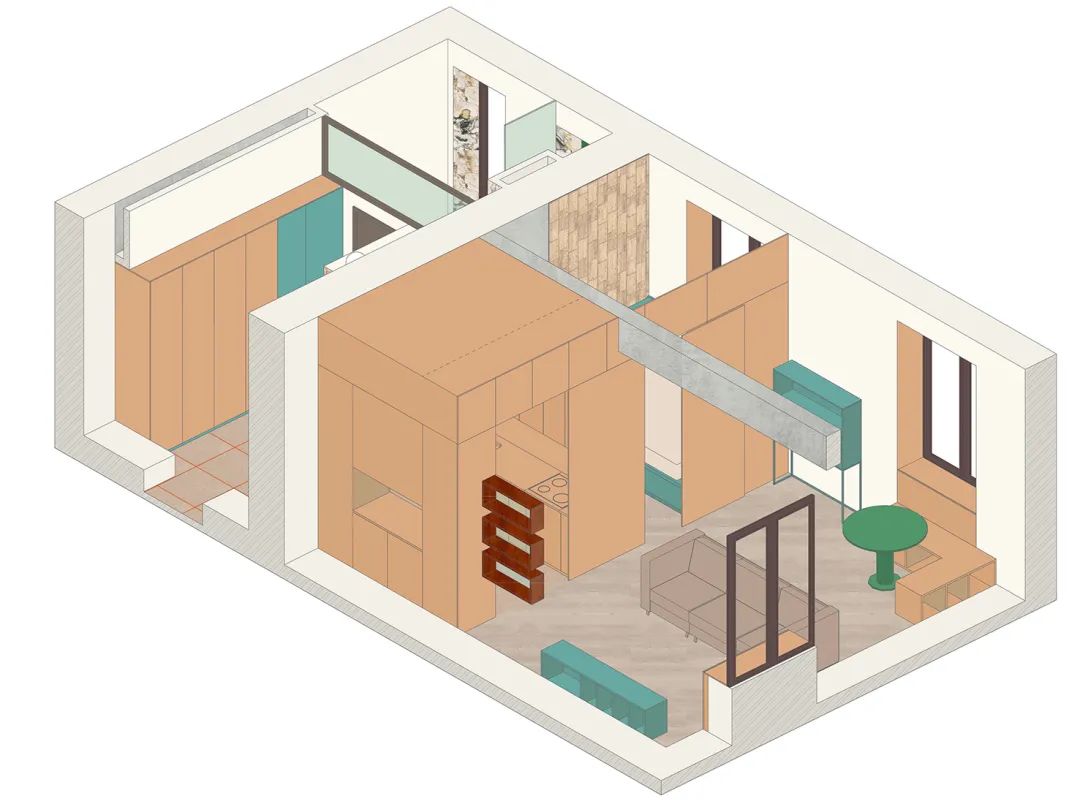 俄罗斯单身公寓设计丨Katya Svanidze-37