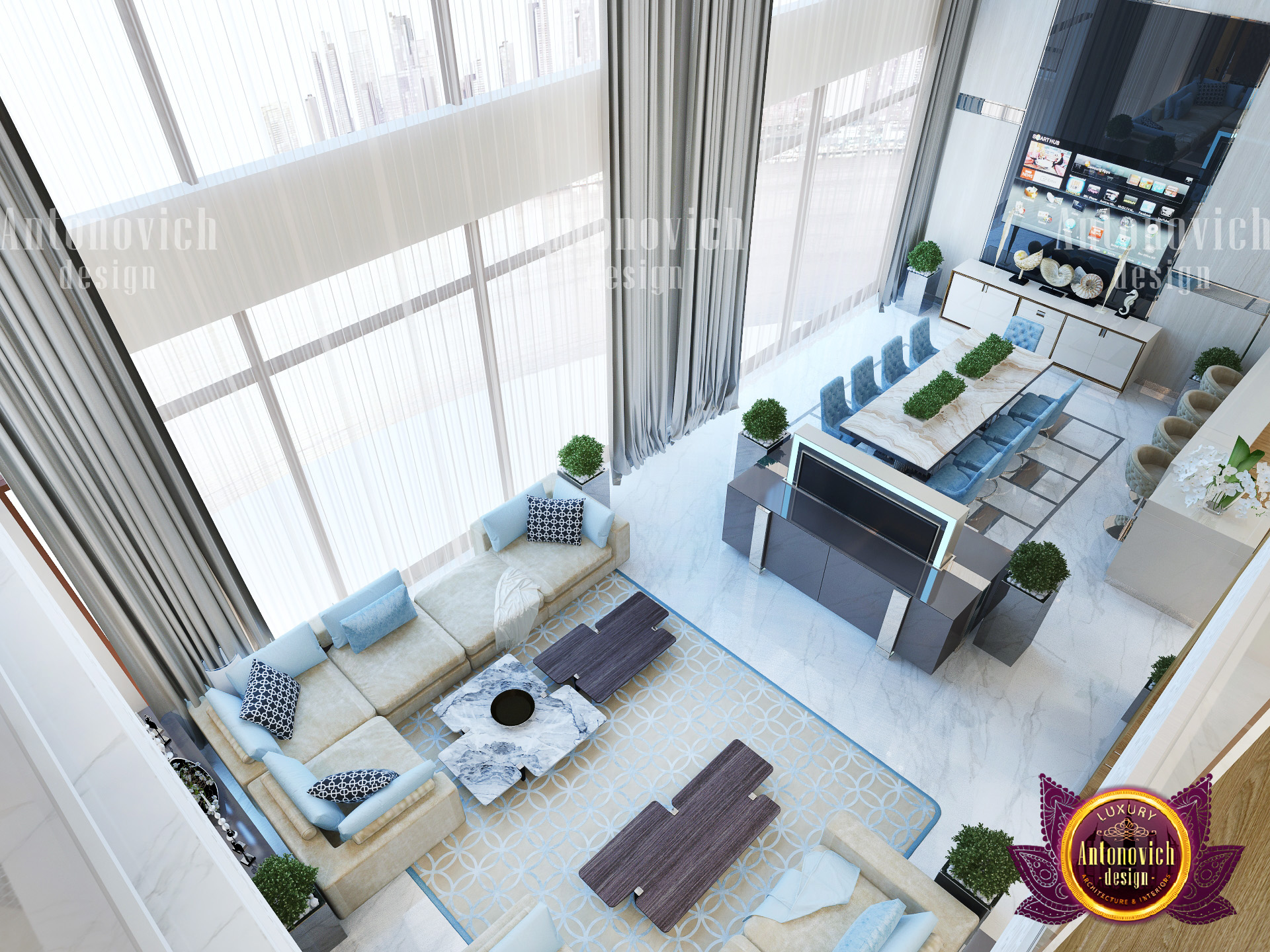 现代办公室奢华餐饮空间设计-11