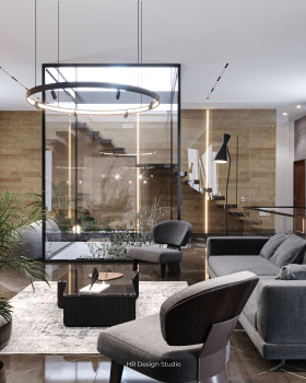 villa interior design (bar,sitting,biliard)